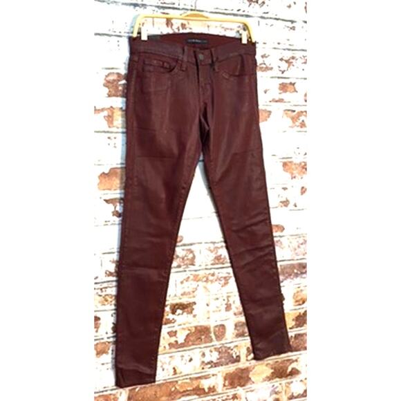 NWT Flying Monkey Platinum Maroon Wax Skinny Jeans - Picture 2 of 10